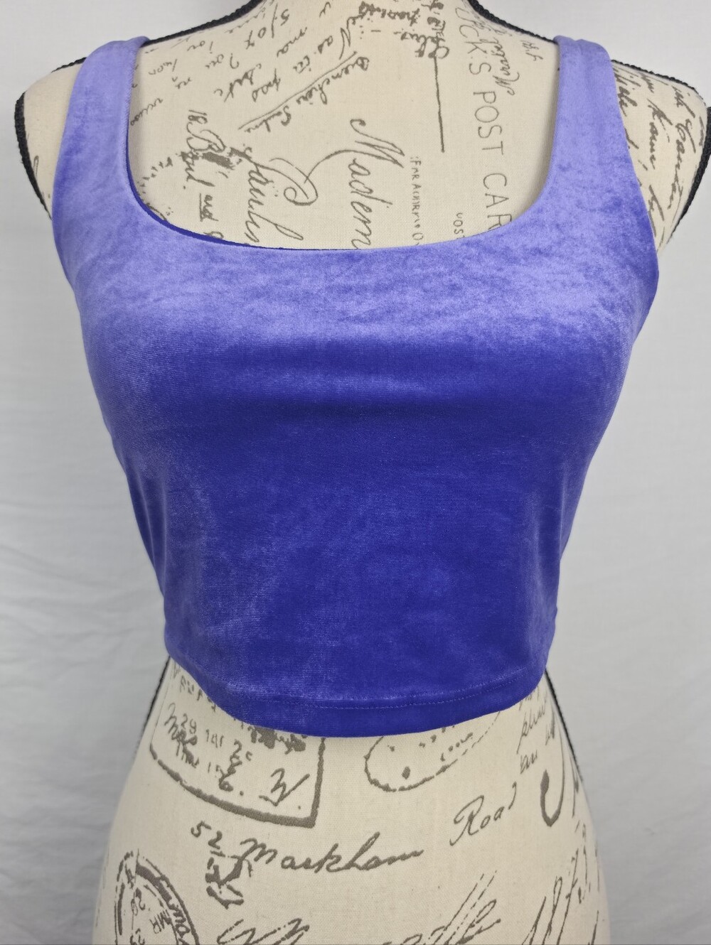 Athleta Soft Velvet Cut Out Back Crop Top Tank Blue Purple - Small/P